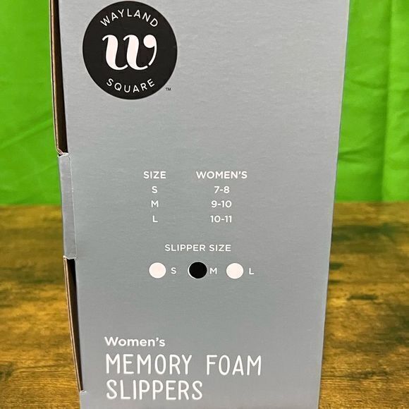 NWT Wayland Square Women's‎ Memory Foam Indoor Slippers Gray Black MD (9-10) - Picture 4 of 4